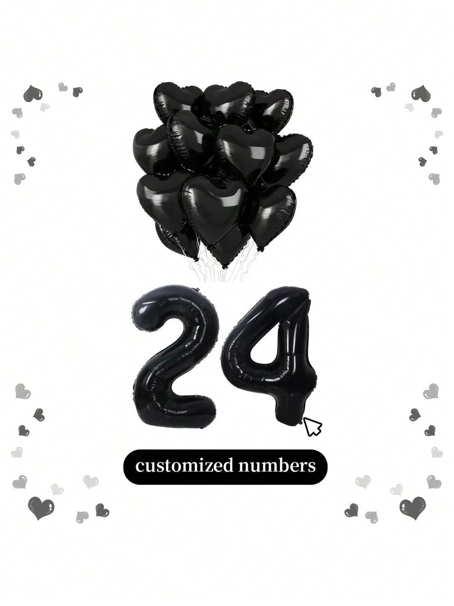 بالونات أرقام مخصصة قياس 32 بوصة باللون الأسود والذهبي والفضي ، إكليل من البالونات على شكل قلب قياس 18 بوصة باللون الأسود والأحمر الذهبي والأزرق الفضي مناسبة لأعياد الميلاد والزفاف وحفلات استحمام الطفل وعيد الحب وحفلات عصابات العروس ، أعياد الميلاد ذات موضوع الفرايكات ، ديكورات خطوبة العروس ، مناسبة لأعياد الميلاد والذكرى السنوية ورأس السنة واستحمام الطفل والتخرج والخطوبة وحفلات الزفاف