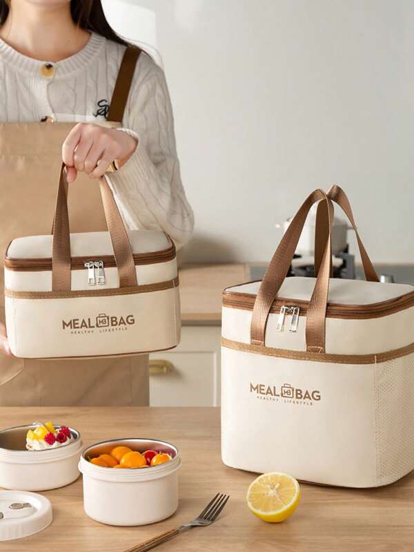 1 Stück wiederverwendbare isolierte Mittagstasche, geeignet für Büro, Picknick, Wandern, Strand, wasserdicht und auslaufsicher Kühltasche, Erwachsenen Lunch Box Tasche geeignet für Arbeit, Schule, Uni, Küchen Aufbewahrung, entworfen für berufstätige Frauen und Studenten