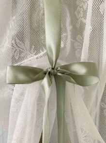 1 件白色蕾丝窗帘帷幔，无需钻孔，适用于厨房、卧室、窗台、门、公主风格薄纱窗帘