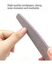 100/180 片，双面可水洗，可重复使用。青柠磨砂膏，天然丙烯酸产品，可用于化妆品和圣像画、美甲和修脚沙龙 - 淺灰色 - 查看 2