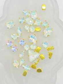 50 buc/pachet strasuri verzi colorate pentru cusut manual, cristale decorative pentru îmbrăcăminte, pantofi, pălării, genți