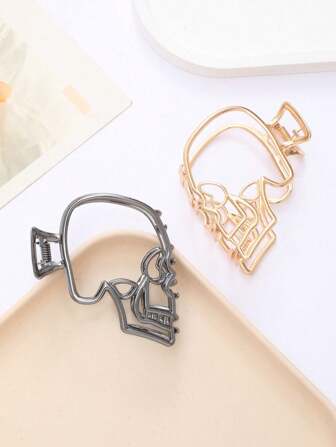 1pc Metallic Dark Gothic Skull & Claw Design Hair Clip, Versatile Casual Personalized Hairpin For Everyday, Festivals, Solid Color Casual, Party, Suitable For All Seasons - Iron Alloy Claw Clip Hair Clips Hair Jaw Clip Hair Clamps Hair Clutch Hair Catcher Clip Home Decor Halloween Decor Fall Decor Room Decor Autumn Decor