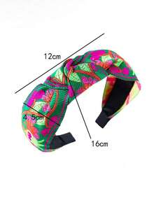 1pc New Wide Knotted Headband, Retro Palace Style Fashion Embroidered Fabric Headband For Women Travel Accessories Hair Band Diadema Hair Hoop - Multicolor - View 9