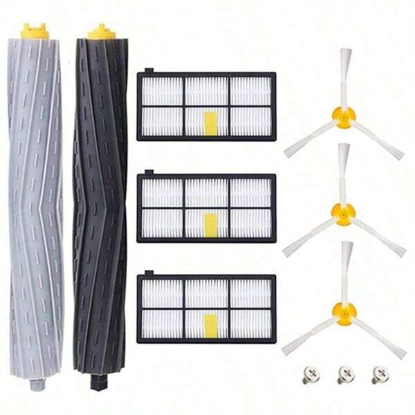Kit de escova de substituição para iRobot Roomba 800 série 900 800 805 850 851 860 865 866 870 871 876 880 885 886 890 891 895 896 900 960 966 980 Acessórios para aspirador de pó robô Rolo Escova lateral principal Filtro HEPA Almofada de esfregão Saco de pó Pano de pano Peças de reposição Kits de substituição
