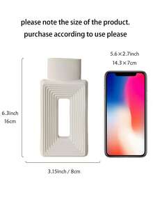1pc White Square Vase, Home Decor, Minimalist Nordic Bohemian Style, Suitable For Living Room, Bookshelf, Dining Table, Bookcase, Fireplace And Foyer Decoration. Rama Decor - Multicolor - View 12