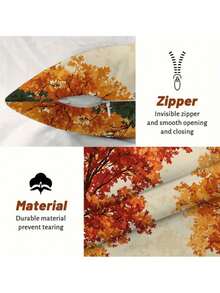 Pumpkin Maple Leaf Ghost Print Dot Embellishment Various Plants Patterns, Halloween Style, Color Autumn, Home Decoration, Throw Pillow - Soft And Comfortable Sofa Pillow For Living Room, Bedroom, And Car - Square Cushion Cover With No Pillow Core