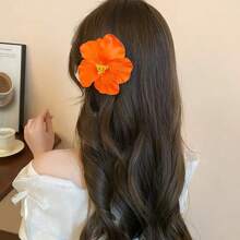12pcs/6pcs/1pc Bohemian Style Artificial Flower Hair Clips Set, Barrettes For Women, Summer Beach Vacation Hair Accessories