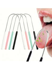 1pc Stainless Steel Tongue Scraper, Oral Cleaning Tool With Ergonomic U-Shaped Handle, Multi-Color Options, Effective For Oral Hygiene And Fresher Breath, Personal Care & Cleaning Tool, Durable Metal Cleaning Tool, Bathroom Home Decor, Living Room, Bedroom, Gift For Men, Women, Parents, Friends, Wedding, Party, Birthday, New Year, Accessory, Fun Gift, Color And Style Randomly Shipped