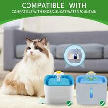 8 Pack Replacement Pre-Filter Sponges For 84oz/2.5L Automatic Cat Water Fountain - 1 - View 2
