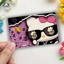Sanrio Pegatinas adorables de tarjeta de crédito con diseños de dibujos animados, pegatinas decorativas Kawaii con patrón de Hello Kitty para tarjetas de crédito, duradero, a prueba de agua y a prueba de arañazos, se ajusta perfectamente a tarjetas de crédito, bancarias, de transporte, removible y sin daños.