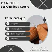 1 Pc Assorted Size Asymmetrical Shaped Sewing Needle Set, Stainless Steel Hand Sewing Needles For Beginner, Embroidery And Crafting Enthusiasts, (Random Color/Design)