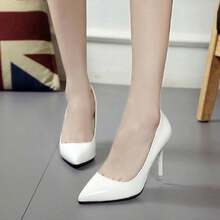 Las mujeres de tacón alto señaló zapatos individuales, temperamento nightclub color nude sexy zapatos de tacón alto - Blanco - Ver 4