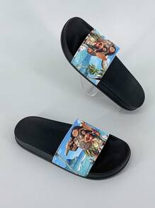 Disney Disney Men's Casual Minimalist Slide Sandals, Beach Slippers, Couples Shoes, Disney Shoes, Women's Sandals, White Sandals, Black Slippers, Men's Shoes, Bathroom Slippers, Suitable For Outdoor Wear And Indoor Home