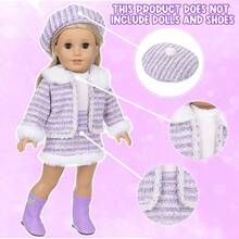 16-18 英寸美国女孩娃娃冬季圣诞装开衫，仅娃娃衣服（手工制作的娃娃服装系列可能略有不同） - 彩色 - 查看 5