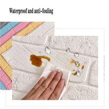 10/20/50/100 件 13.78x13.78 英寸 3D 自粘仿砖墙纸贴纸，适用于室内客厅、卧室、电视背景、仿砖泡沫墙纸、墙面翻新贴纸、出租宿舍装饰 - 白色 - 查看 5