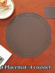 8/12pcs Hotel/Restaurant Placemats/Coasters Set, High-End Tablemats, Easy To Clean, Multi-Color Heat-Resistant Pads To Protect Tabletop, Suitable For Weddings, Parties, Home, Hotel, Kitchen, Festive Decoration