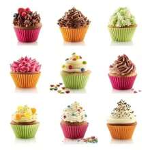 Cupcake Mini Muffin Baking Molds Kit 24 - 彩色 - 查看 8