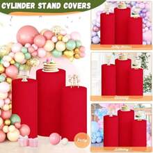 Set di 3 pezzi di alzate per dolci, supporti cilindrici flessibili (50/55/60 cm), adatti per decorazioni per feste, matrimoni o compleanni, decorazioni autunnali (include solo il tappeto da tavolo a forma di cilindro)