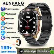 KENPANG 坚固耐用的户外智能手表（接听/拨打电话），适用于 iOS 和 Android 无线通话智能手表，带 LED 手电筒、健身、IP68 防水/睡眠 600mAh 电池 - 彩色 - 查看 17