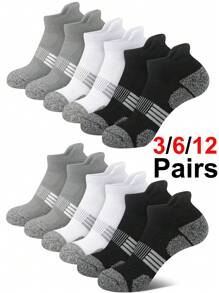 30双新款黑白灰色男士短袜踝袜薄款针织运动袜户外健身透气速干耐磨短筒船袜 - 彩色 - 查看 20