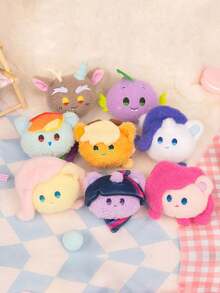 Hasbro 毛绒盲盒 - 大头毛绒肉丸系列，手机挂饰，可爱吊坠，Pinkie Pie，Twilight Sparkle，Fluttershy，Rainbow Dash，Rarity，Applejack，生日/节日惊喜礼物，粉丝礼物 | 一套，随机发货 - 彩色 - 查看 3