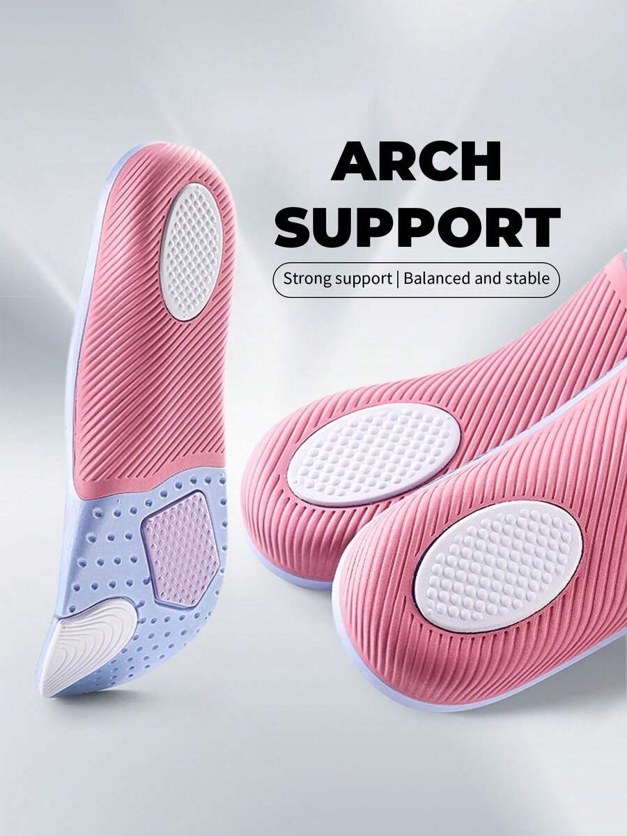 1 Pasang Sol Dalam Sepatu Olahraga Unisex Penyangga Lengkung Kaki Peredam Guncangan Nyaman, Bernapas, Menyerap Keringat, Anti-Putar, Penyangga Kaki, Untuk Musim Panas