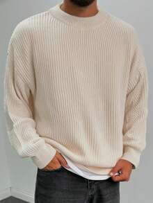 Sweater For Men Old Money Long Sleeve For Men , Fall Winter - Apricot - View 2