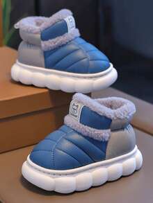 1 Pair Kids Fuzzy Slippers, Boys & Girls, Autumn/Winter Indoor Warm ...