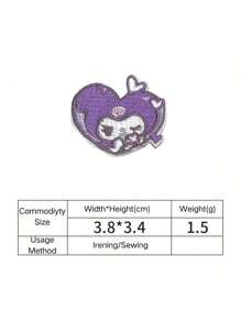 Sanrio 9pcs Sanrio Heart-Shaped Applique Patch Set, Featuring Hello Kitty And Friends Embroidery Iron-On For Jackets, Jeans, Dresses, Backpacks, And Hats - Anime Themed Decorative Patches