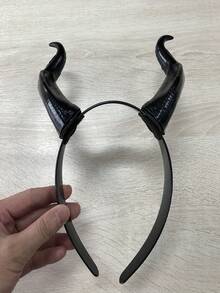 1 件手工制作的哥特式恶魔角头饰 - 红色和黑色对比设计，轻巧舒适的万圣节服装头饰，动漫卡通派对和照片拍摄，主题活动配件，戏剧性头饰，舒适贴合秋季装饰秋季装饰 - 彩色 - 查看 6