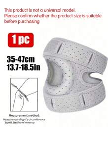 1 Pc-Adjustable Elastic Patella Knee Brace For Knee Discomfort, Knee Compression Sleeve Knee Brace, Workout Knee Pads For Women And Men-Suitable For Basketball, Tennis, Fitness, Running-10cm/4in Above Knee Circumference:30-56cm/12-22in, Black/ Grey Gym Accessories Knee Support