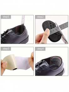 2pcs Self-Adhesive Heel Pads In Beige, Black And Brown - Hypoallergenic Polyester Fiber Anti-Slip And Blister Inserts For Oversized Shoes - Multicolor - View 8