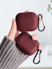 Funda protectora de color rojo sólido compatible con los auriculares Apple, resistente a caídas y arañazos