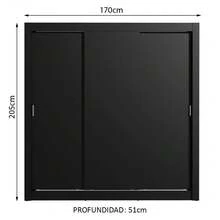 Ropero Closet Madesa Lyon 3 Puertas 2 Cajones Color Negro - Negro - Ver 4