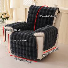 1 件加厚毛绒柔软舒适沙发套 - 宠物友好，可机洗椅套，适合单人躺椅/休闲沙发（例如），防滑，多种颜色可选，沙发保护套 - 彩色 - 查看 17