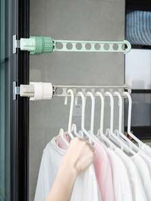 1pc Rotatable Buckle Type 8-Hole Window Clothes Hanger, Suitable For Travel Outdoor Anti-Theft Net Hanging Drying Clothes - Multicolor - View 2