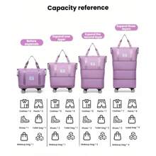 1pc Travel Luggage Bag With Wheels, Packing Bag Carry-On Tote With Zipper And Handle Foldable Storage Suitcase Moving Packaging Bag Fitness Storage Bag Durable & Lightweight,6 Colors And 3 Sizes Available - Multicolor - View 7