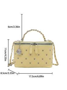 批发女士2025新款时尚水钻花朵吊坠化妆盒迷你口红单肩包斜挎包