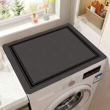 1件装洗衣机烘干机防尘垫，吸水桌垫，冰箱垫，微波炉防尘罩，柔软硅藻土排水垫，防滑强力吸水耐磨餐具垫，19.7*23.6英寸现代洗衣机烘干机顶盖，适用于洗衣房和厨房，厨房装饰，家居用品，母亲节礼物，卧室装饰，花园，厨房装饰，夏季，海滩，旅行必备，房间装饰，柔软舒适，毕业季礼物 - 灰黑色 - 查看 4