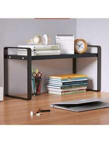 1件装多层木质金属桌面收纳架，学生书架，办公电脑展示架，厨房收纳架，浴室置物架，化妆品收纳架，多功能收纳架。适用于客厅、厨房、餐厅、浴室、卧室、节日礼品等。