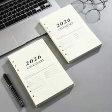 1 Pack 2026 A5 English Version Planner Refill - 180 Sheets (360 Pages), Daily Planning Pages, Hourly Schedule, Time Management Notes, Suitable For 2025-2026, Minimalist Design, Durable Paper