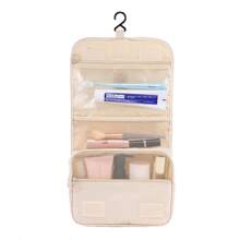 Large Capacity Women's Portable Makeup Bag, Foldable Travel Cosmetic Organizer Pouch With Hanging Hook Travel Essentials Bag For School For Vacation Holiday Back To School Supplies Wash Bag Waterproof Toiletry Bag