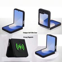 Hadaasi 1pc Multi-Color Magnetic Folding Protective Case Compatible With MagSafe, Luxury Magnetic Solid Color Soft Silicone Full Camera Protection Ultra-Thin Matte Smooth Feeling Flip Cover Phone Case Compatible With Samsung Galaxy Z Flip7/Z Flip6/Z Flip5/Z Flip4/Z Flip3 Waterproof Shockproof Anti-Fall Scratch Resistant - Multicolor - View 10