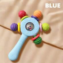 1 件婴儿出牙摇铃，柔软硅胶材质，新生儿必备，感官玩具，用于认知发展、抓握训练、缓解婴儿出牙不适，适合作为幼儿礼物，圣诞节、万圣节