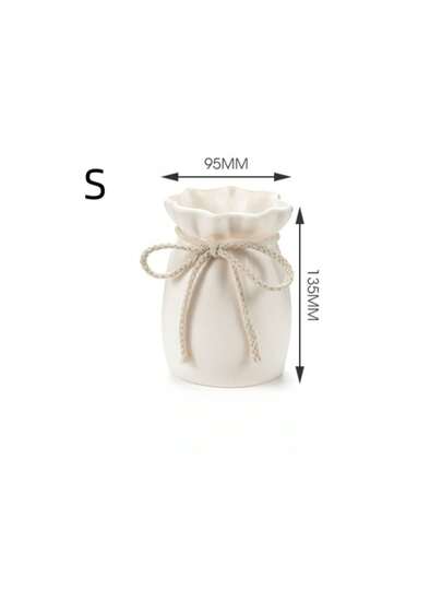 1pc Bohemian ative Vase, Cylindrical Plastic Vase Burlap Bow, Moderne Aesthetic Room St. Patrick's Day Easter, Home Centerpiece, Wedding ation (Plastic Material, Exterior Can Be Cleaned) Flower Glass view 5