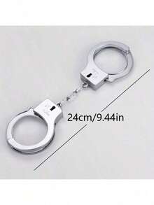 1 Set Vintage Silver Plastic Handcuff Props, Great For Halloween & Party Costumes, Interesting & Durable Without Power, Suitable For Role Play & Performance