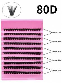 80D 仿貂皮 200 簇 0.07 毫米 D 卷 8-16 毫米混合自然睫毛延长 3D 俄罗斯喇叭形单根睫毛化妆工具睫毛簇、睫毛簇、单根睫毛、睫毛、假睫毛 - D - 查看 5