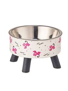 1 件装宠物加高喂食碗，带颈部保护，卡通图案设计，不锈钢/非钢碗可选，防滑防溢易清洁，适用于猫狗，宠物喂食用品 - 彩色 - 查看 15