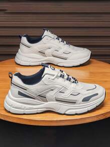 2025 新款男鞋，透气休闲学生跑步旅行运动厚底增高复古运动鞋，2000 年代秋冬风格情人节创意 - 彩色 - 查看 3