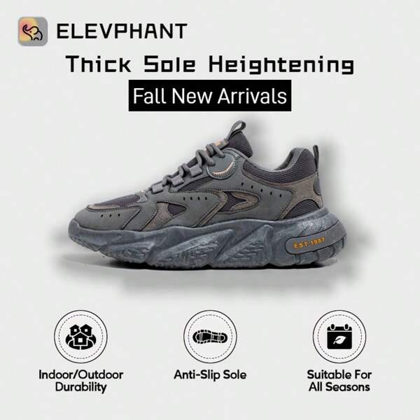 Herren Frühling Neue Atmungsaktive Mesh Chunky Sneaker - Dicke Sohle Stoßabsorbierend Höher Atmungsaktiv Athletische Sneaker Lässige Mode Schuhe